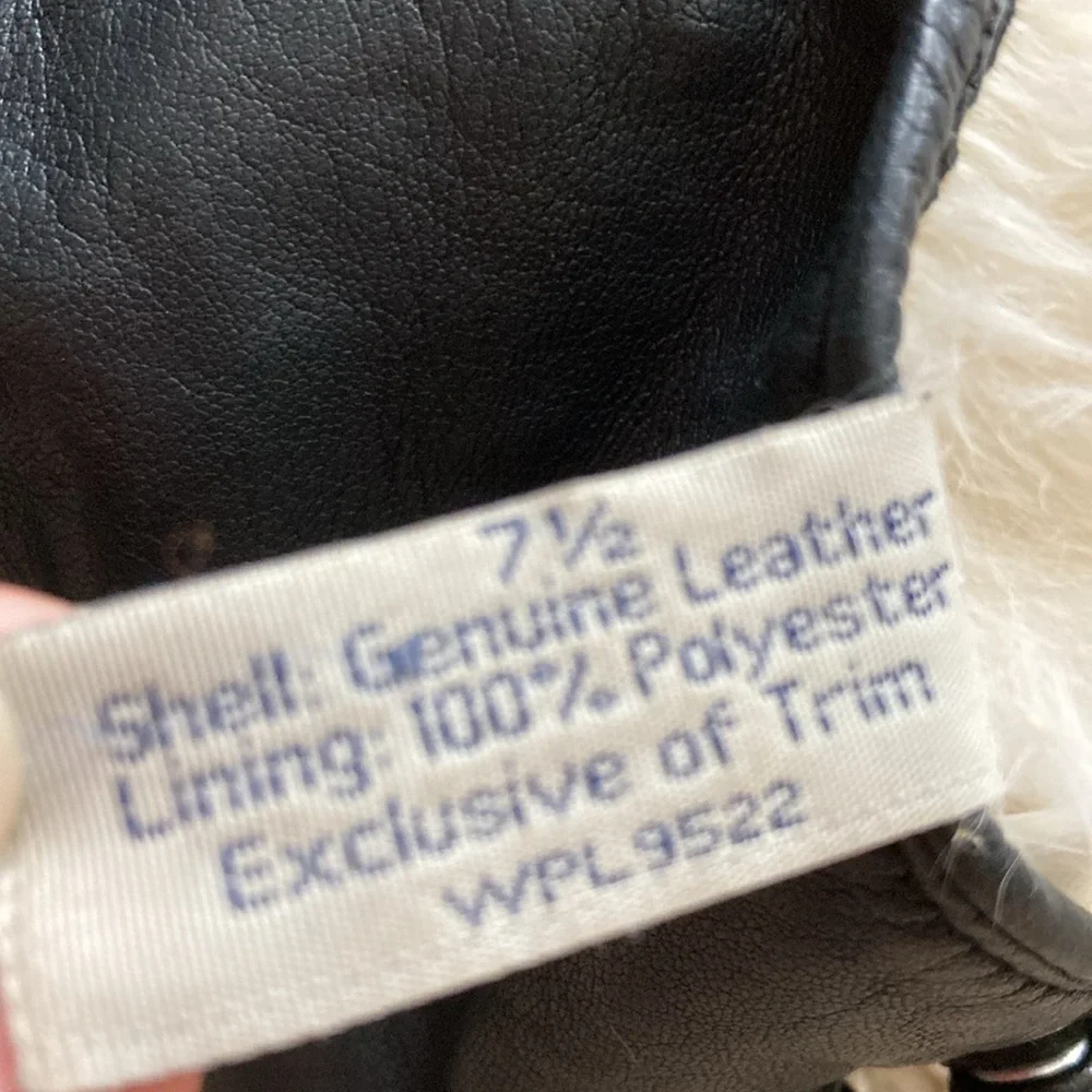 Vintage Lord & Taylor Genuine Leather Gloves Size 7.5 Fur Lining Soft Women EUC